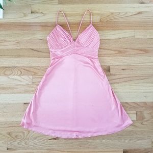 My Michelle | A-line Satin Dress | Pink